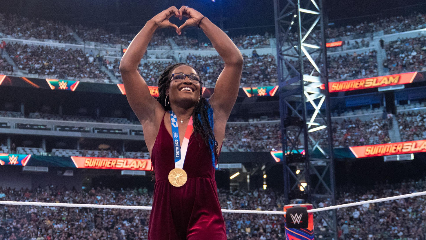 Olympic gold medalist Tamyra Mensah-Stock ‘doing great’ in WWE training