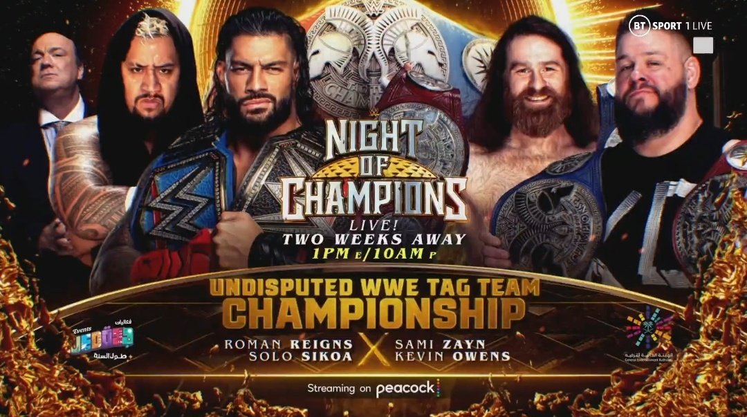 Undisputed Tag Team title match set for WWE Night of Champions