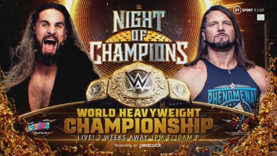 World Heavyweight title match set for WWE Night of Champions
