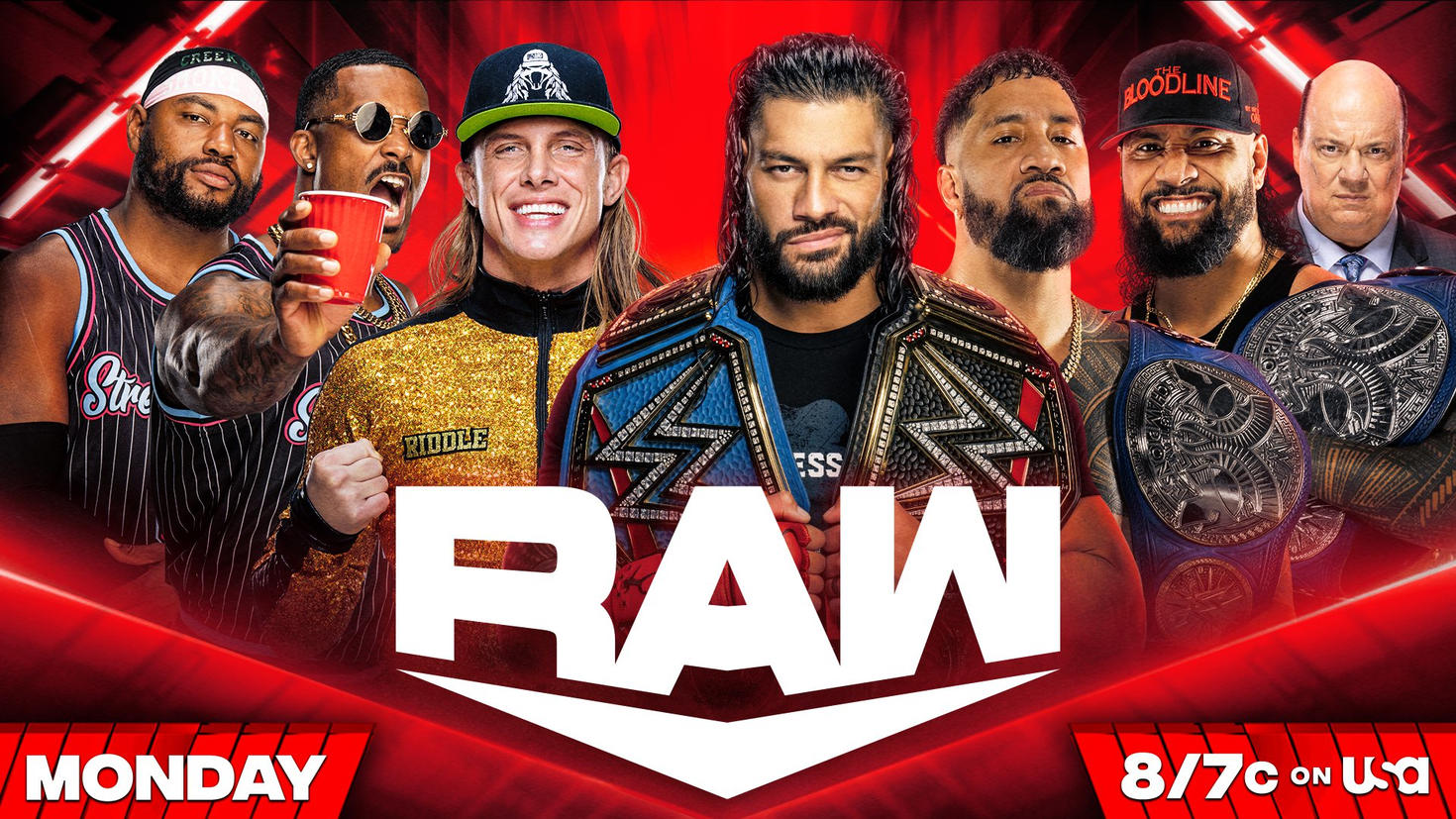 Bloodline six-man tag match added to WWE Raw