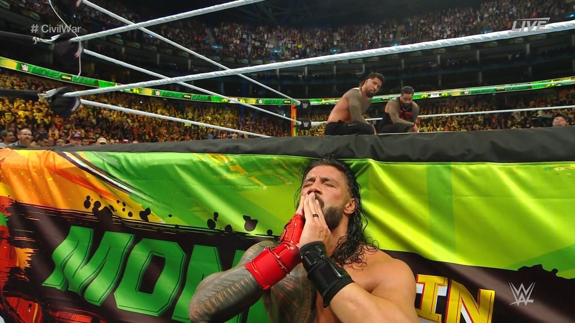 Jey Uso pins Roman Reigns at WWE Money in the Bank