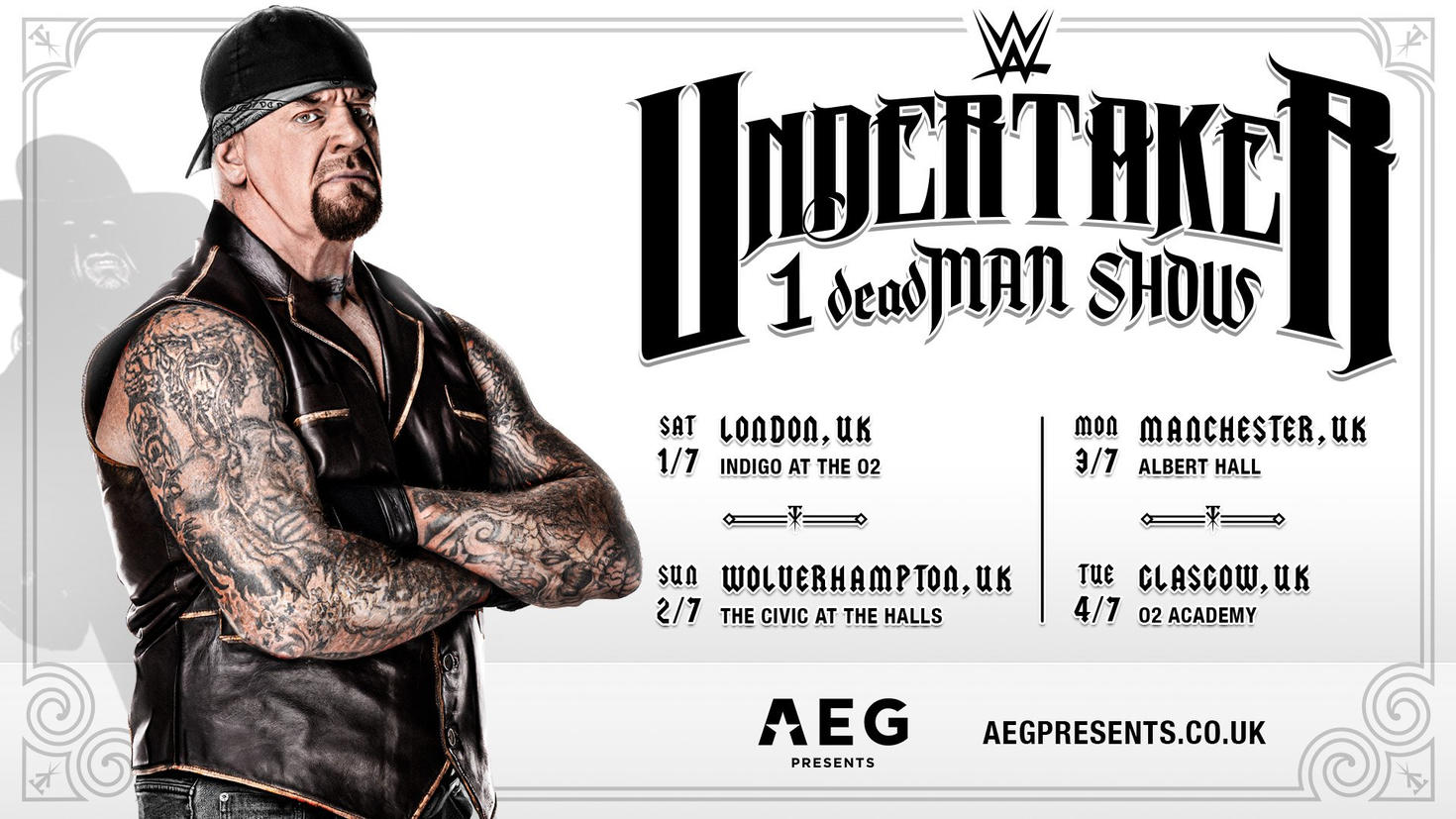 WWE announces four Undertaker one-man show dates for United Kingdom