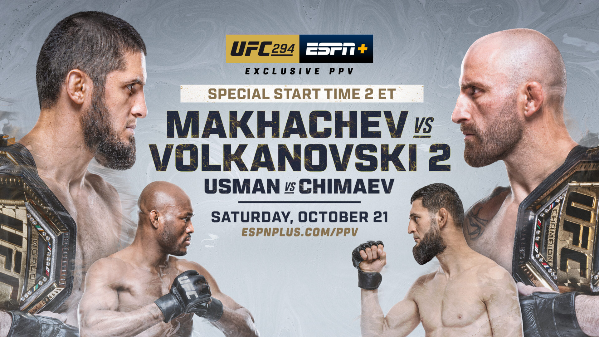 UFC 294 live results: Islam Makhachev vs. Alexander Volkanovski 2