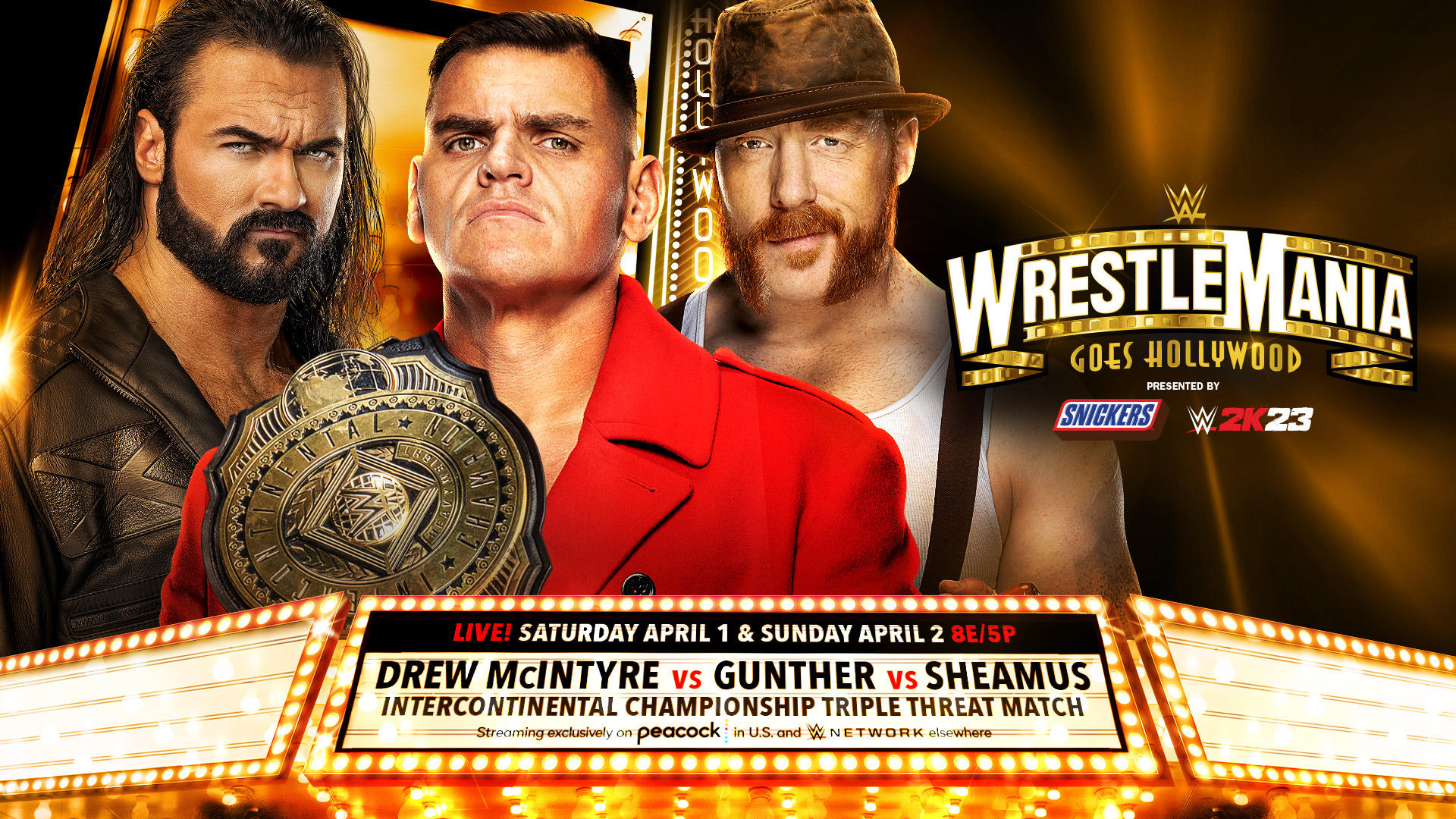 Triple threat IC title match official for WWE WrestleMania 39
