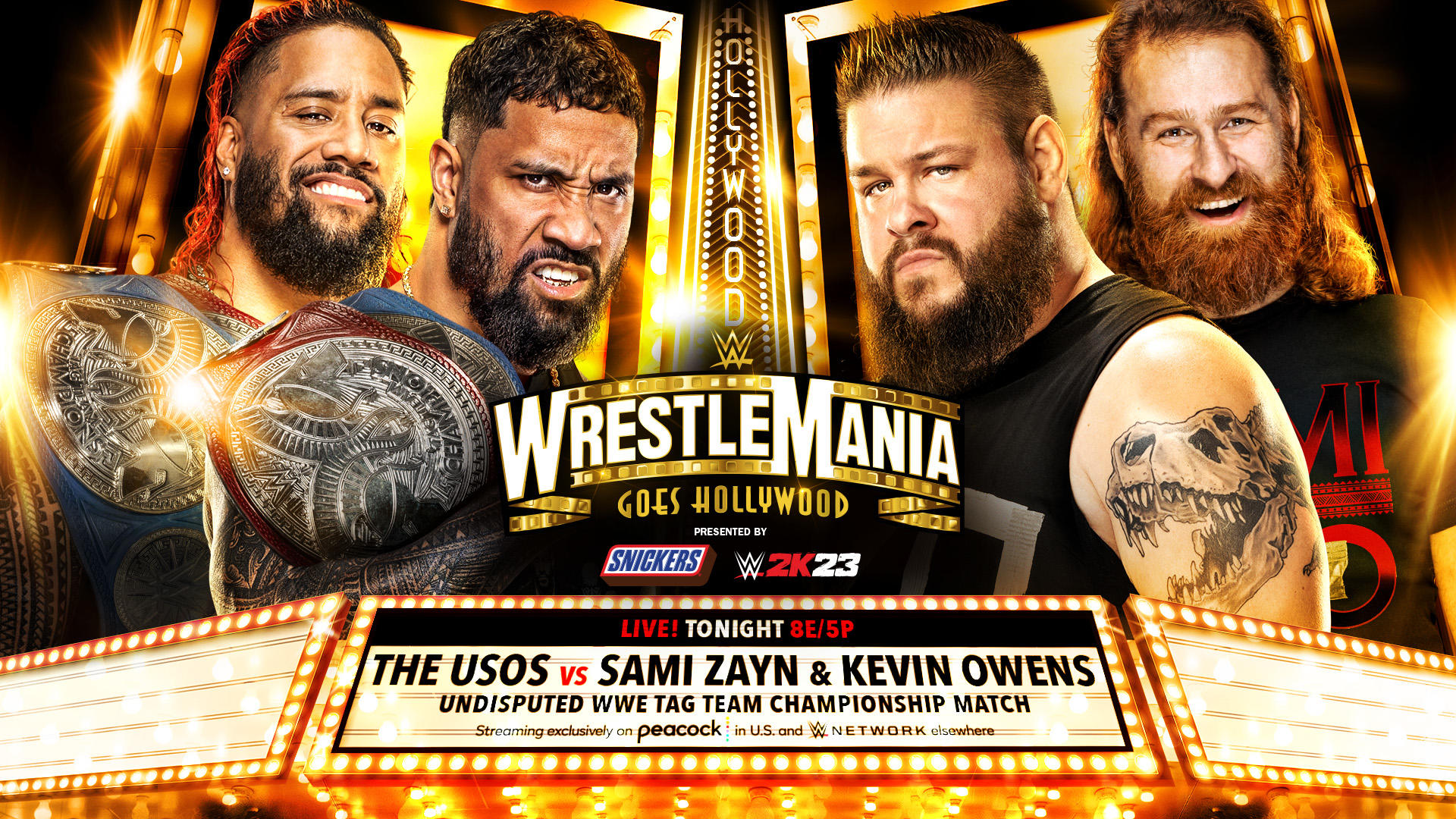 WWE WrestleMania 39 night one live results: The Usos vs. Sami Zayn & Kevin Owens