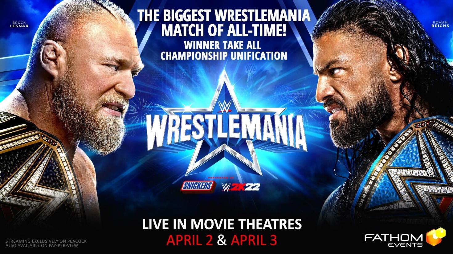 WWE announces partnership for WrestleMania 38 to air in movie theaters