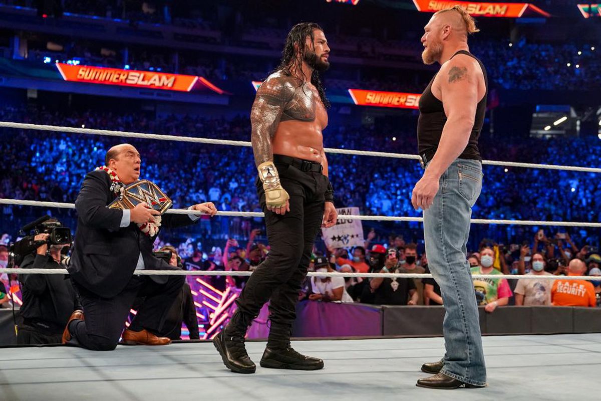 WWE considering title vs. title stakes for Brock Lesnar vs. Roman Reigns WrestleMania 38 match