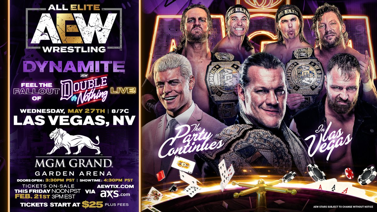 Double or Nothing fallout episode of AEW Dynamite set for Las Vegas