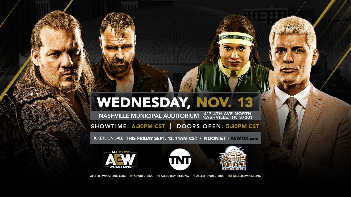 Nashville to host week seven of AEW on TNT