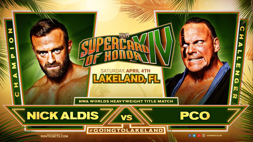 NWA title match official for ROH Supercard of Honor XIV