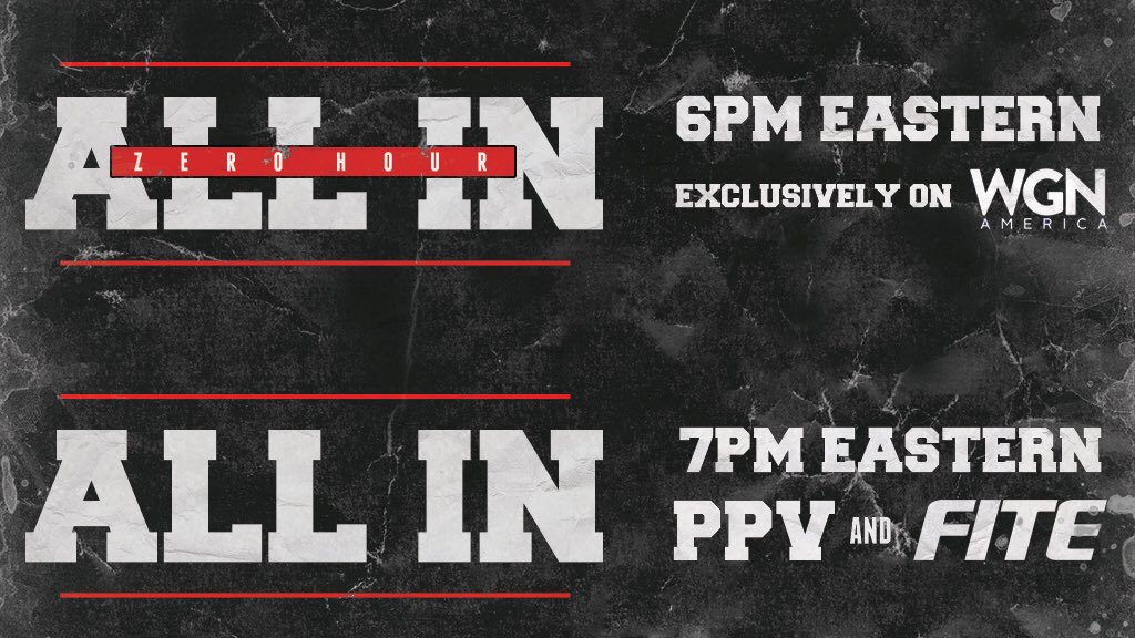 Broadcast information announced for All In