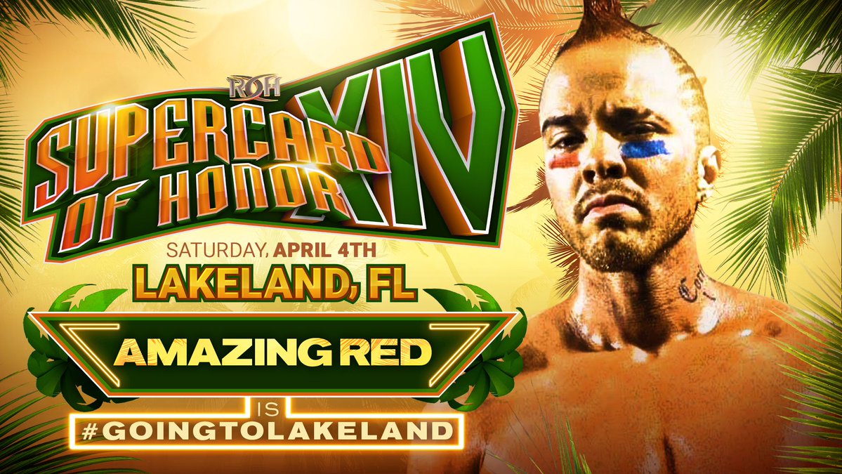 Amazing Red added to ROH Supercard of Honor XIV