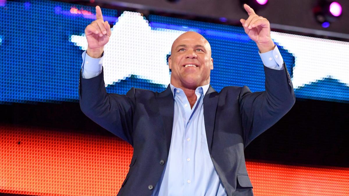 Kurt Angle wrestling at WWE house show in Birmingham, England