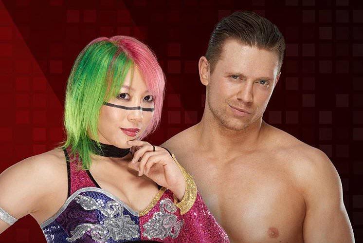 Asuka teaming with The Miz in WWE Mixed Match Challenge