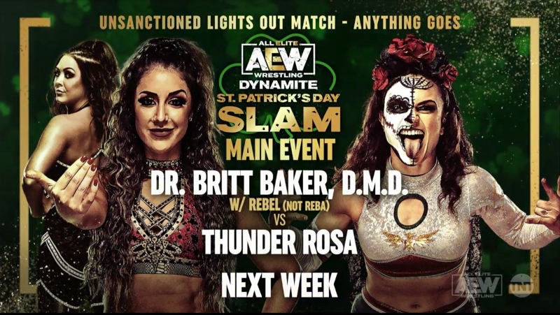 Baker vs. Rosa lights out match set for AEW Dynamite main event