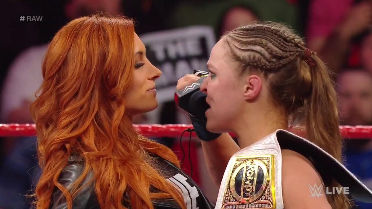 Becky Lynch challenging Ronda Rousey at WWE WrestleMania 35