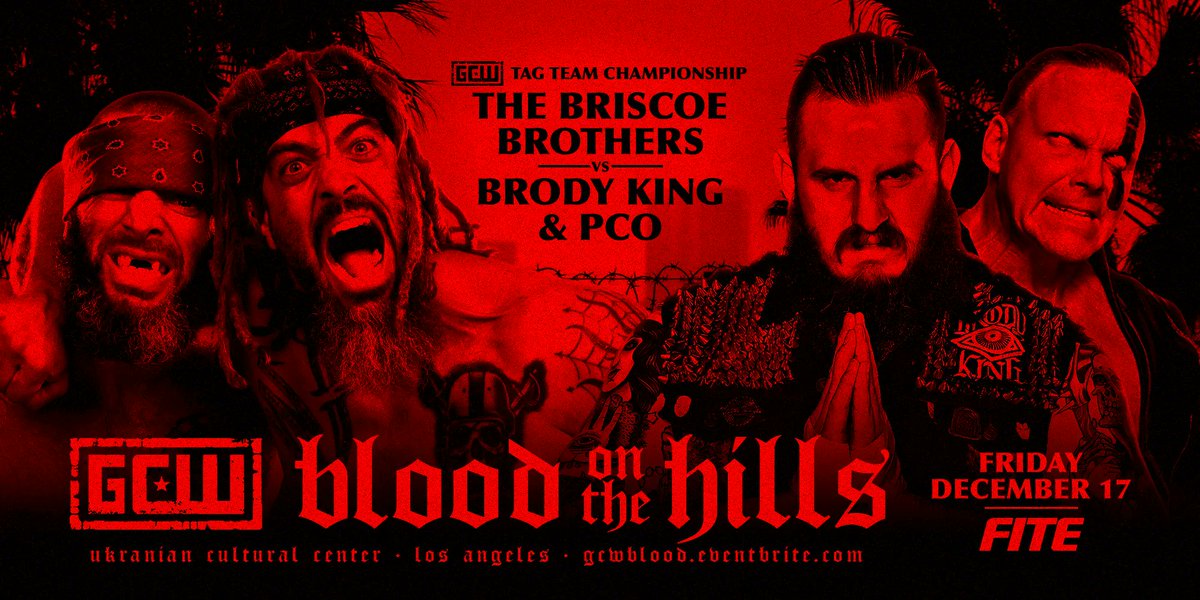 The Briscoes to defend GCW Tag Team titles at Blood on the Hills