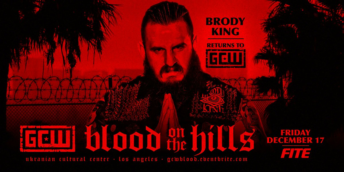 Brody King announced for GCW Blood on the Hills