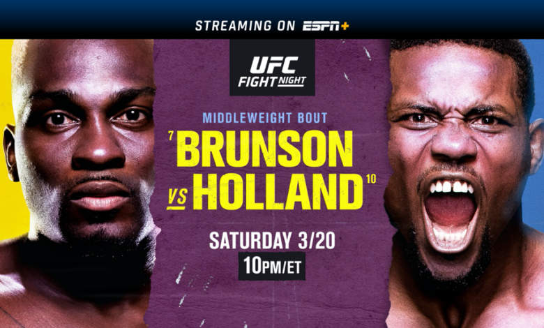 UFC on ESPN 21 live results: Derek Brunson vs. Kevin Holland