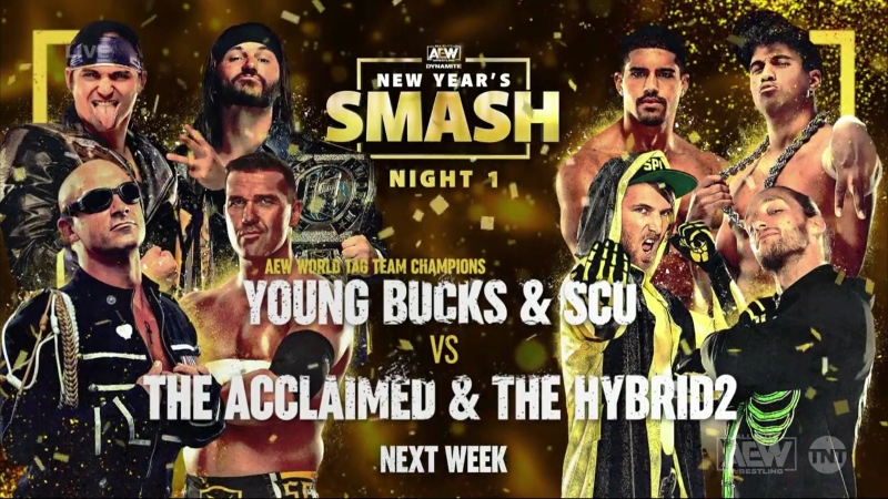 Eight-man tag team match added to AEW New Year’s Smash night one