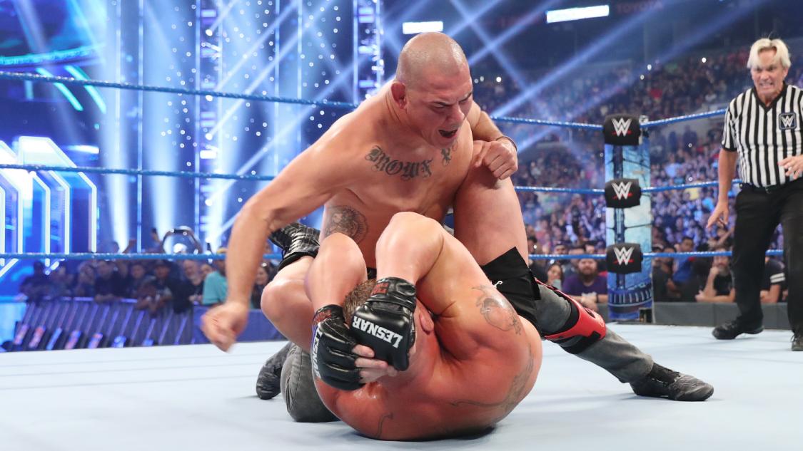 Cain Velasquez appears on WWE SmackDown, attacks Brock Lesnar