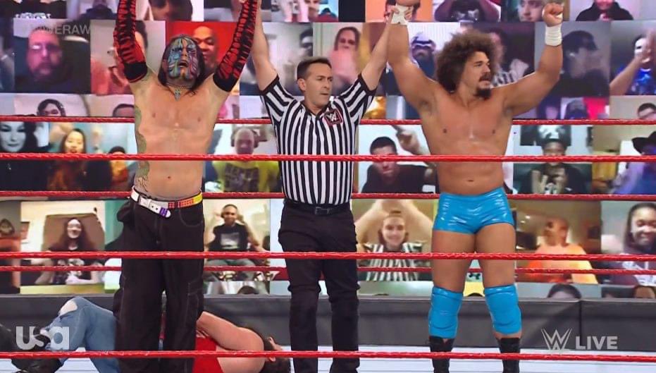 Carlito appears on WWE Raw, teams with Jeff Hardy
