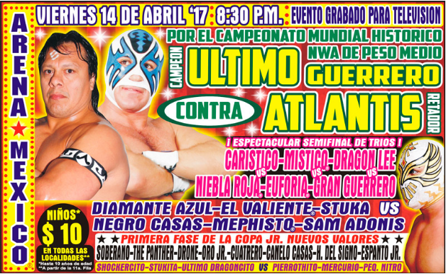 CMLL Arena Mexico results: Ultimo Guerrero vs. Atlantis