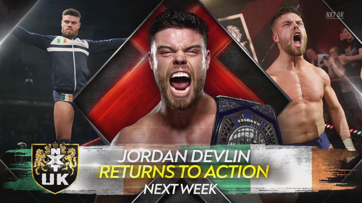 Jordan Devlin returning to action on NXT UK next week