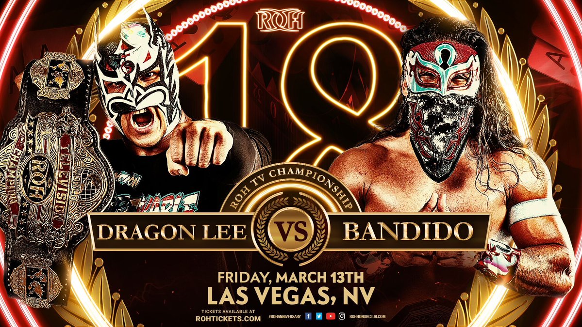 Bandido to challenge for ROH TV title at 18th Anniversary PPV