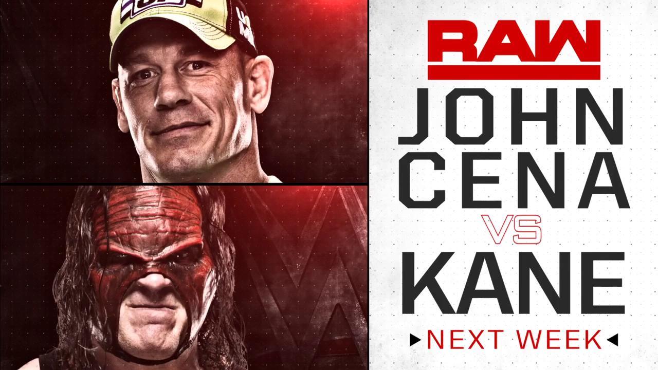 John Cena vs. Kane set for WWE Raw next week