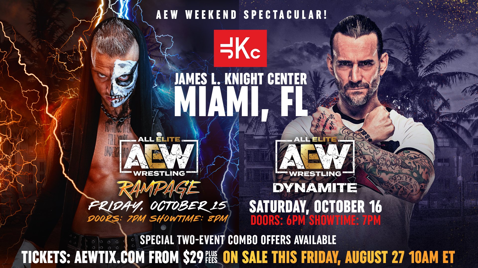 AEW notes: Saturday Dynamite set for Miami, All Out countdown show