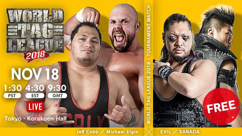 NJPW World Tag League live results: Cobb & Elgin vs. EVIL & SANADA
