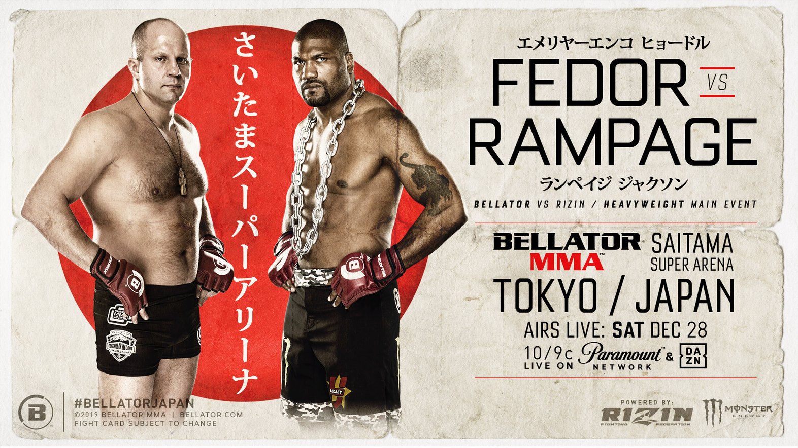Bellator Japan live results: Fedor vs. Rampage
