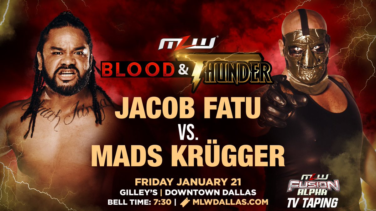 Jacob Fatu vs. Mads Krugger set for MLW Blood & Thunder