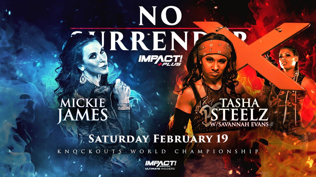 Mickie James vs. Tasha Steelz Knockouts title match official for Impact No Surrender