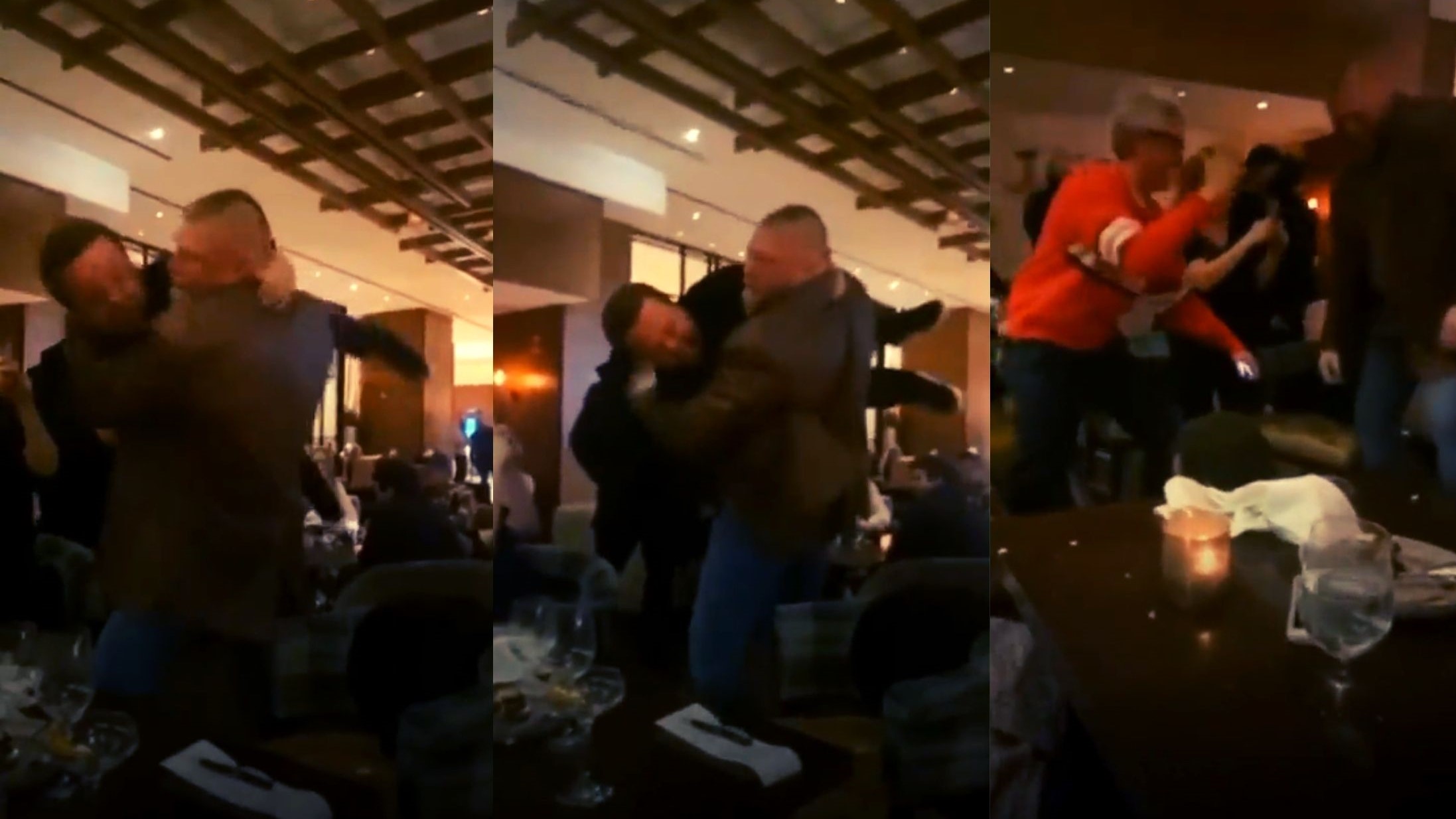 VIDEO: WWE’s Brock Lesnar slams Wee Man through a restaurant table