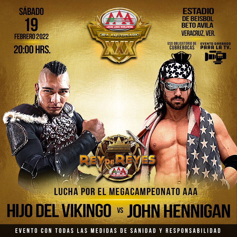 AAA Rey de Reyes live results: Hijo del Vikingo vs. John Hennigan