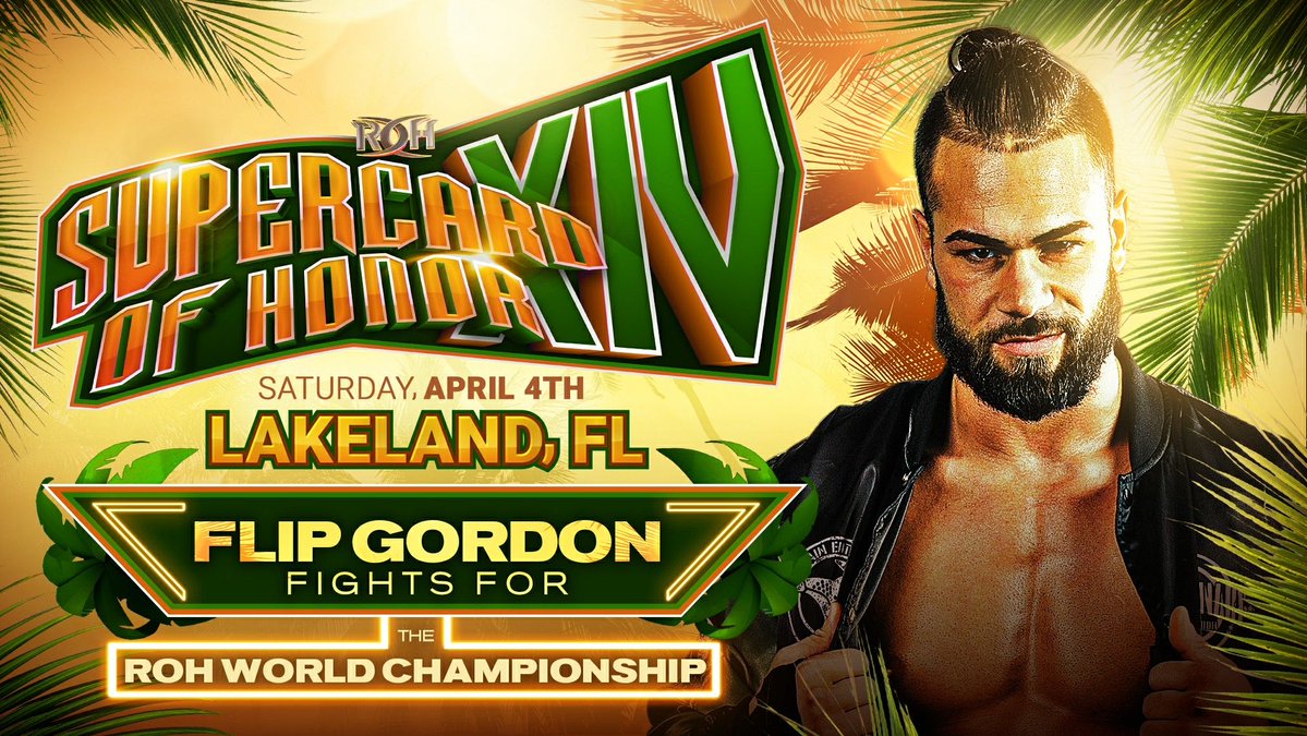 Flip Gordon to challenge for ROH title at Supercard of Honor XIV