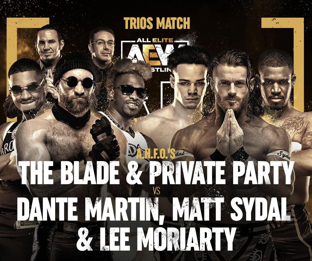 AEW Dark results: The Blade & Private Party vs. Dante Martin, Matt Sydal & Lee Moriarty