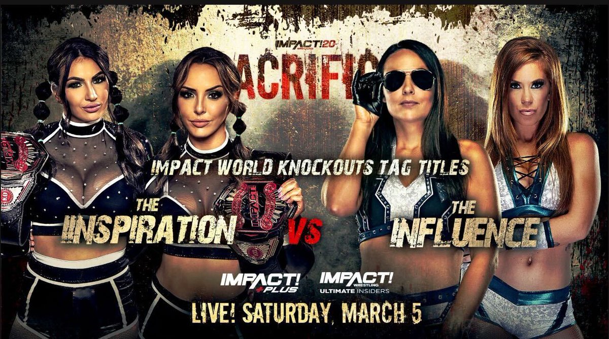 The IInspiration vs. The Influence Knockouts tag title match set for Impact Sacrifice