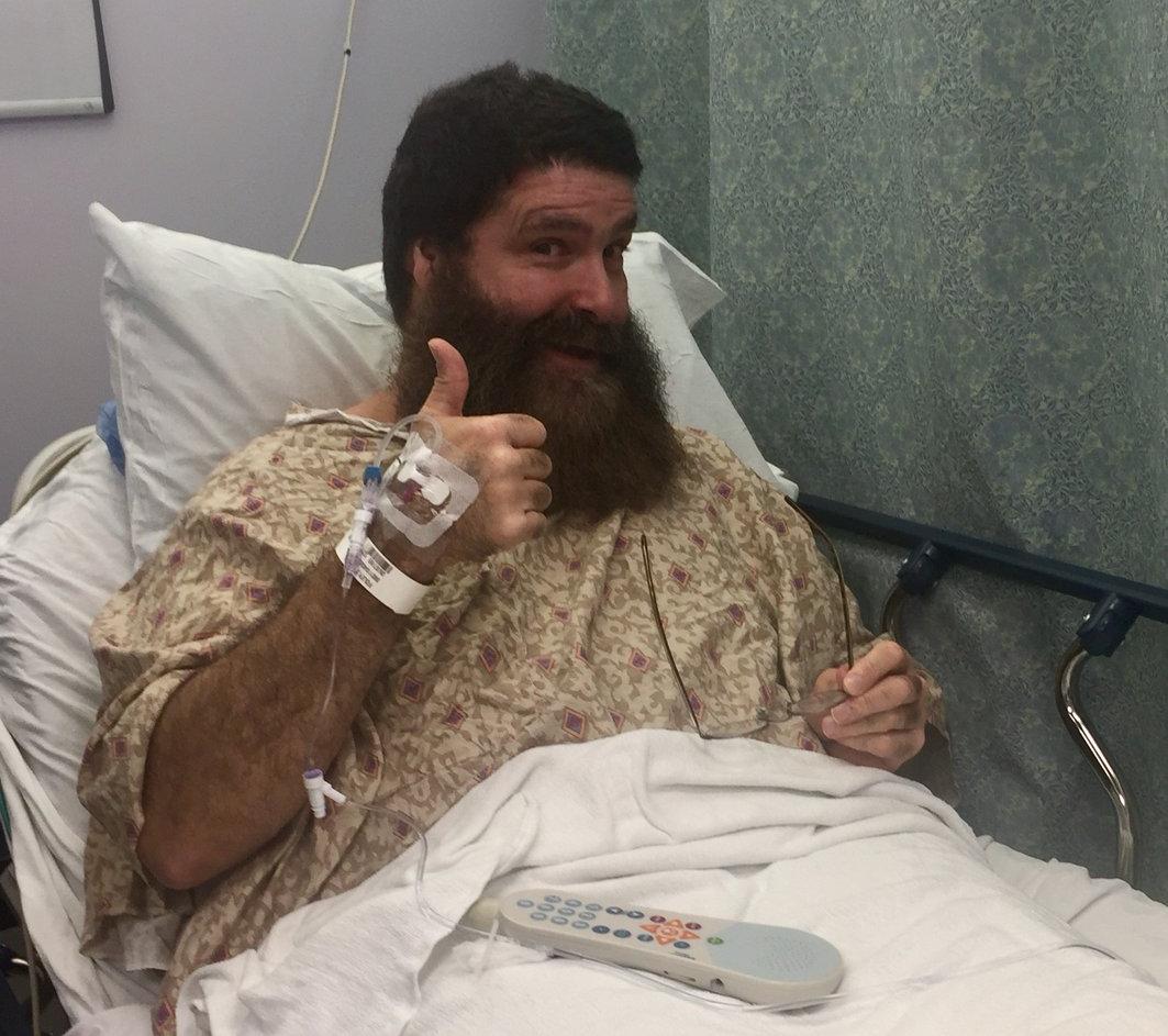 Mick Foley undergoing knee replacement surgery