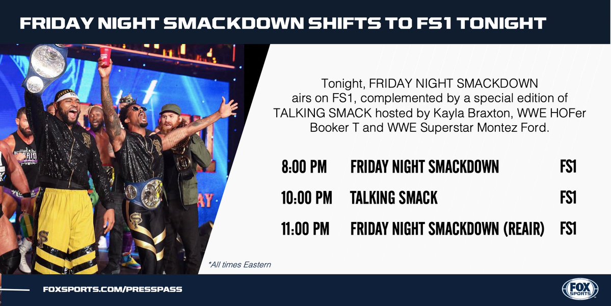 Talking Smack airing on FS1 after WWE SmackDown this week