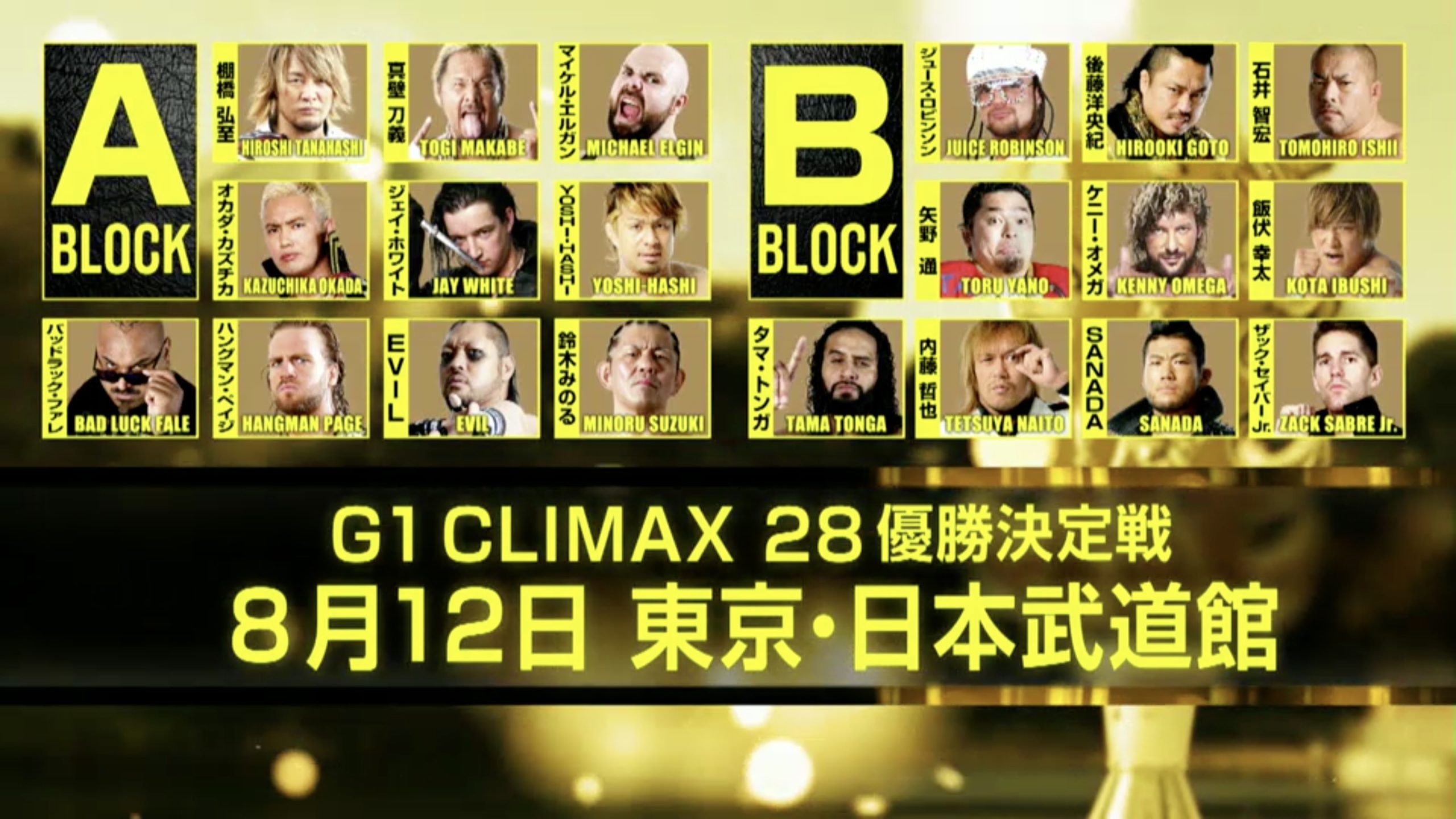 NJPW reveals G1 Climax blocks, Omega to face Ibushi
