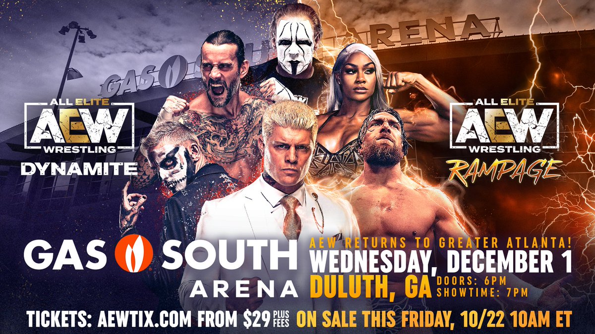 AEW coming to Duluth, Georgia for Dynamite & Rampage