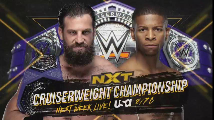 Cruiserweight title match set for next week’s NXT