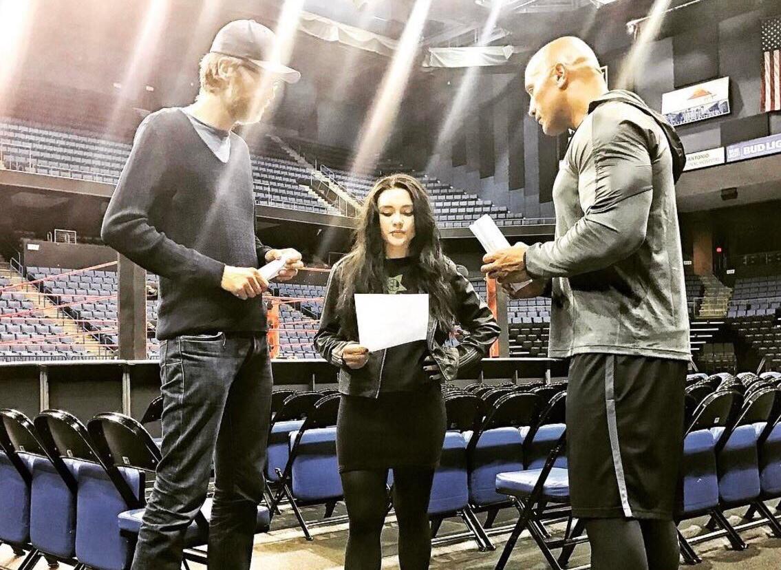 The Rock at Raw for filming of ‘Fighting with My Family’