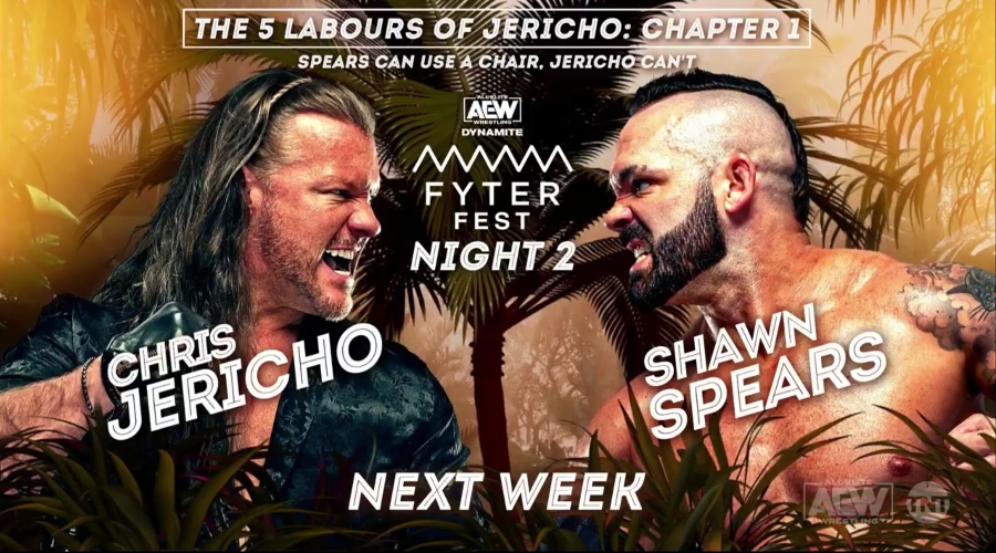 Jericho vs. Spears, Cassidy vs. Blade set for AEW Fyter Fest night 2