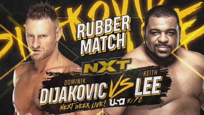 Lee vs. Dijakovic IV, Dunne vs. Priest set for NXT next week