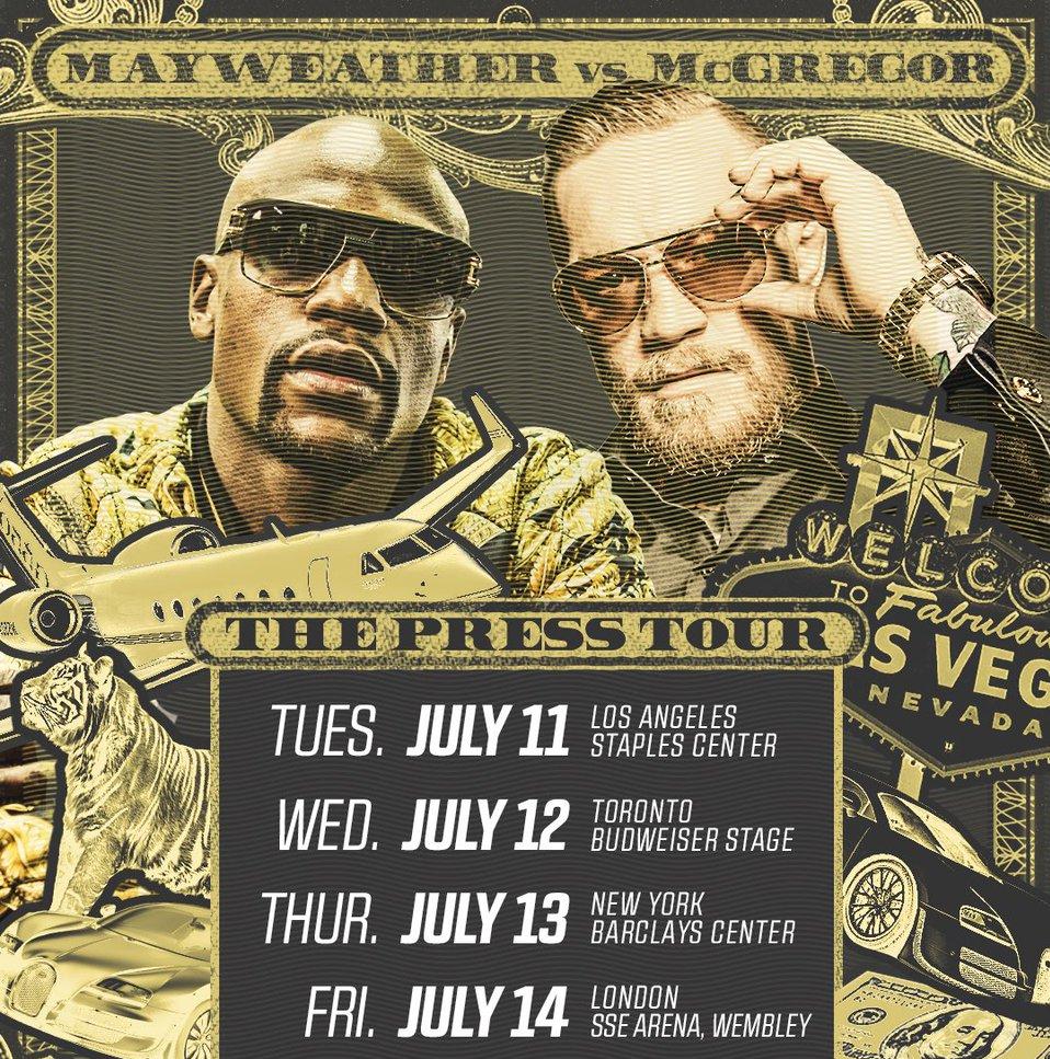 Watch the Mayweather-McGregor press conferences: LA, Toronto, New York, and London
