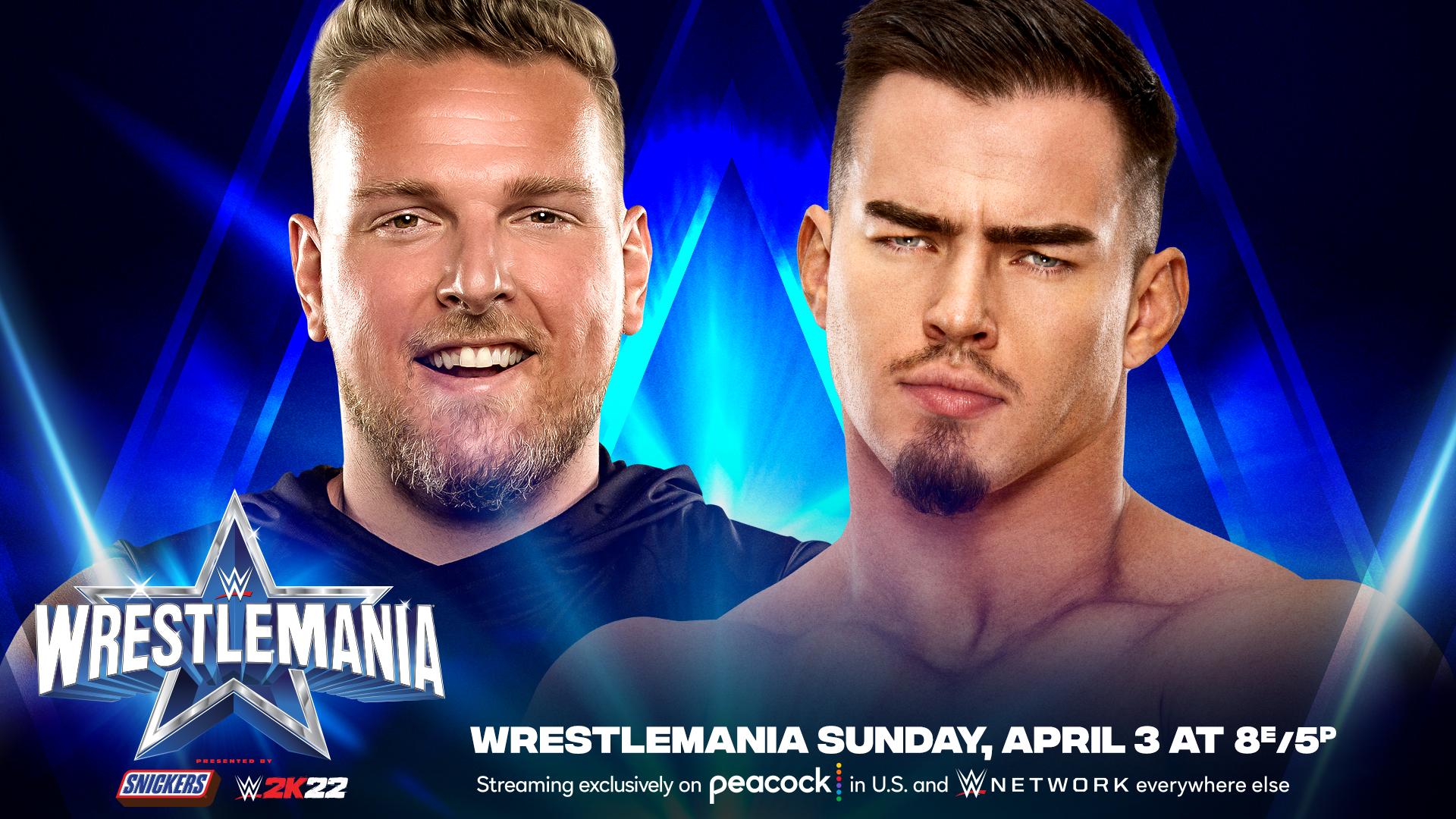 Pat McAfee vs. Austin Theory set for WWE WrestleMania 38 night two